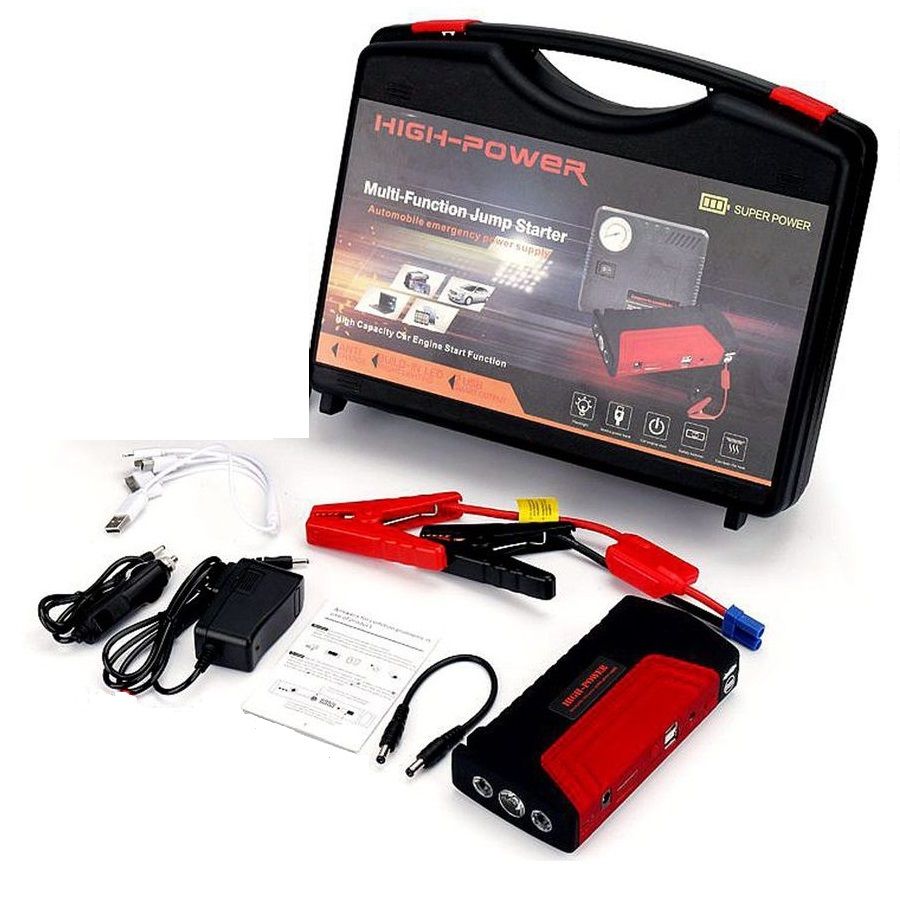 12v Car Jump Starter Battery Charger Power Bank - Red