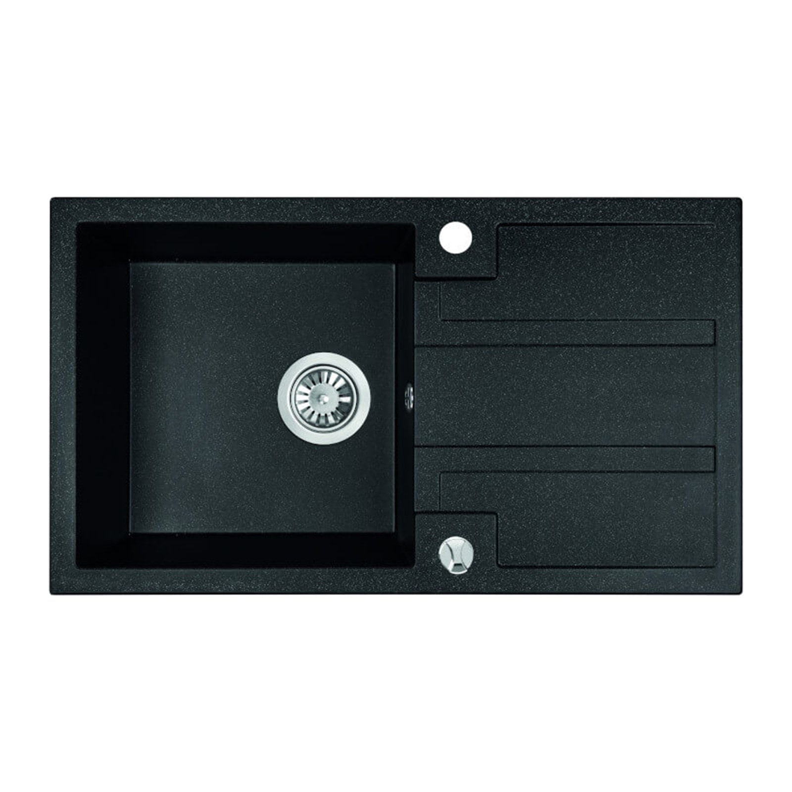 Laveo Barbados 760 Granite Composite Kitchen Sink 1 Bowl with Drainer - Black