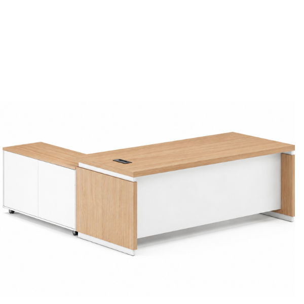 Apex Executive L Shaped Office Desk Medium Nature