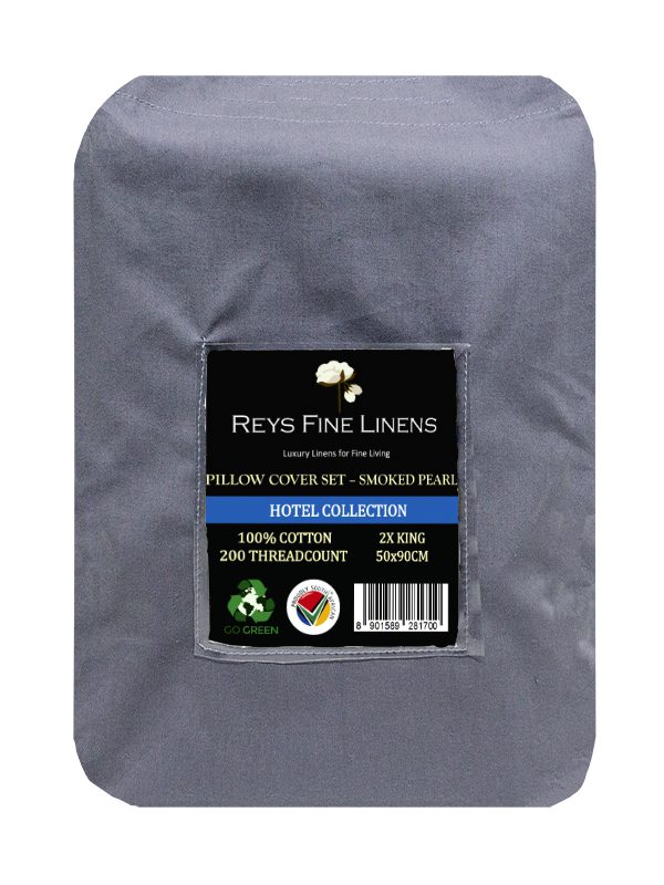 Rey's Fine Linen - Hotel Collection - Pillow Cover Set-01 Pc Pack-King-Smoked Pearl