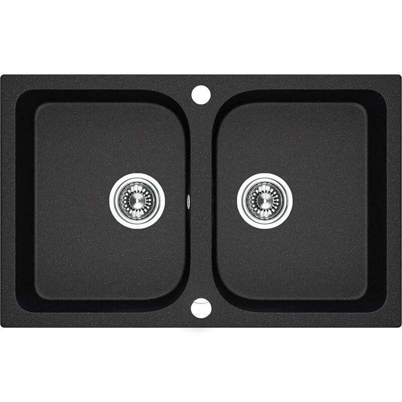 Laveo Celia Granite Sink 2 Bowl - Black