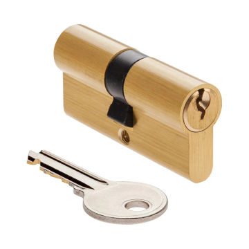 DBLE CYLINDER SATIN BRASS 65mm