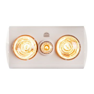 3LT Ceiling Light/Heater/Extractor Fan White