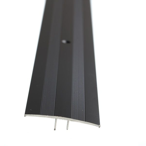 Aluminium T-Piece Door Strip Black Drilled 2500 x 44 Aluminium Door Strip