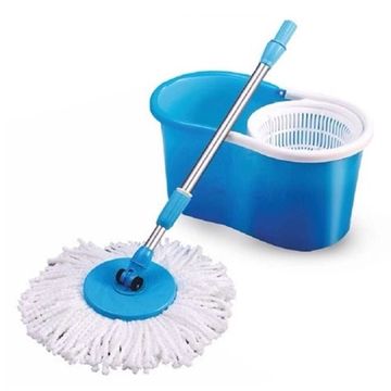 360 Magic Spin Mop & Bucket Set - Blue (Rotating Head, Easy-Wring Pedal)