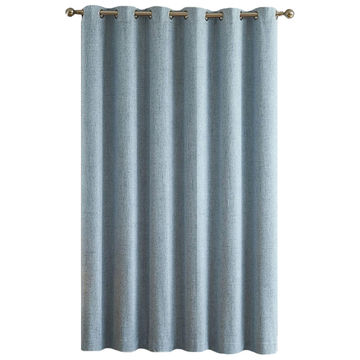 Matoc Readymade Curtain -100% Blackout -Sky Blue -Eyelet -500cm W x 221cm H