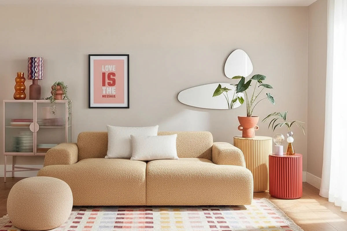 Luana Sofa Ottoman (Light Brown)