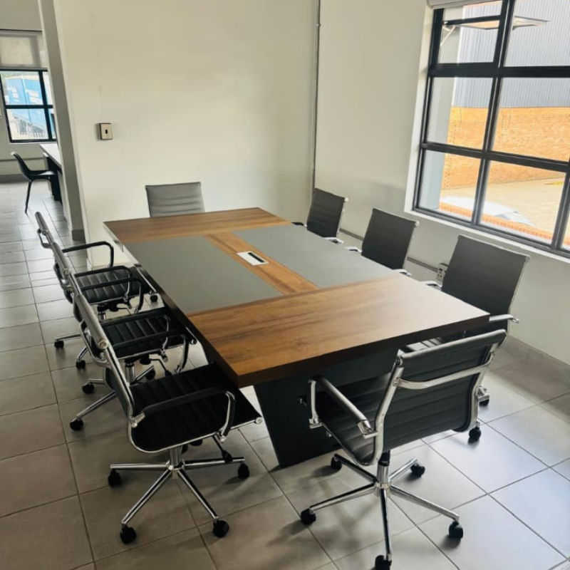 GOF Furniture - Rimmisk Boardroom Table with 8 Roomit Office Chairs