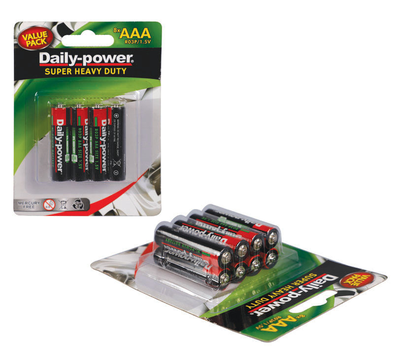 Daily Power - Super Heavy Duty Batteries - 8 Piece - AAA - 24 Pack