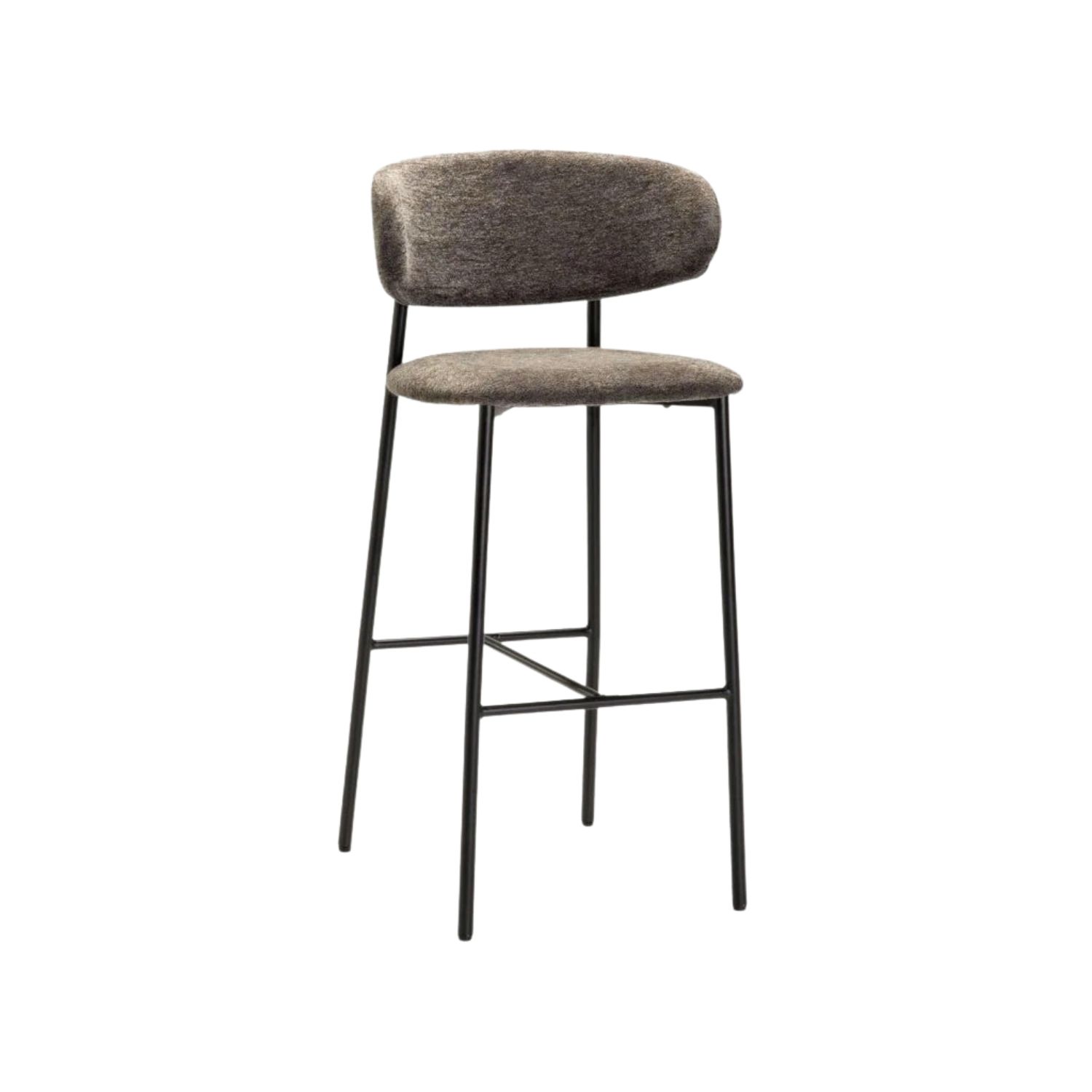 Modern Grey Fabric Bar Stool