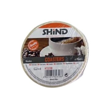 Round Reversible Wood Coaster Set