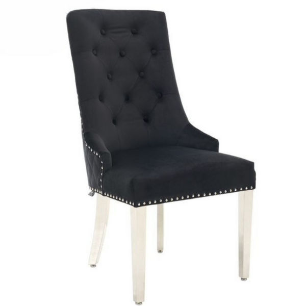 Paula Low Back Dining Chairs Black/Silver