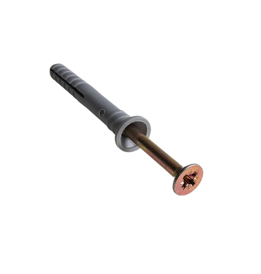 NT TOOLS Nail-In Anchor (Wall Plug & Screw) 6x50mm Bulk Pack of 100