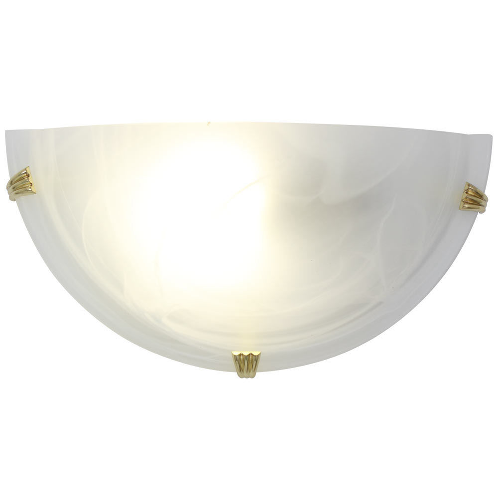 Eurolux - Alabaster - Wall Light 300mm - Polished Brass - 2 Pack