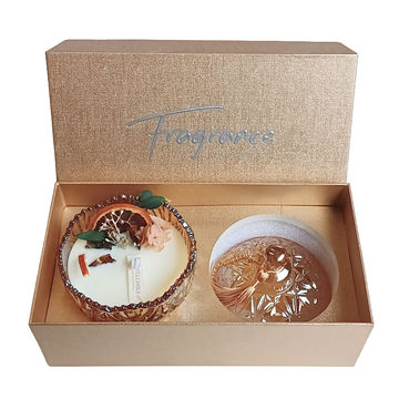 Orange Soy Wax Scented Candle in Elegant Glass Jar