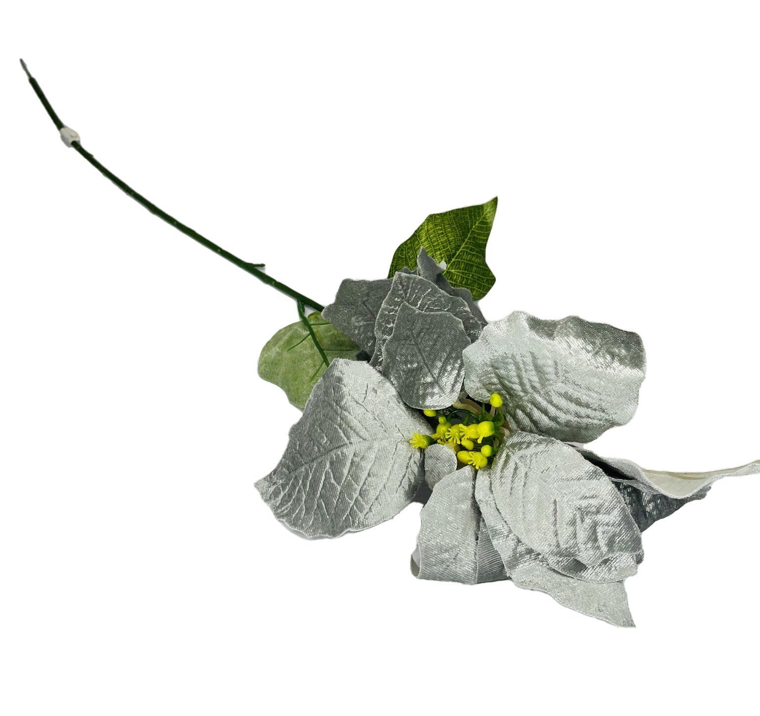 POINSETTIA 76CM SILVER