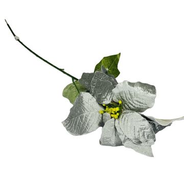POINSETTIA 76CM SILVER