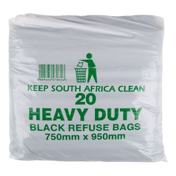 Refuse Bag Black 38Mic 20 P/Pack - 2 Pack