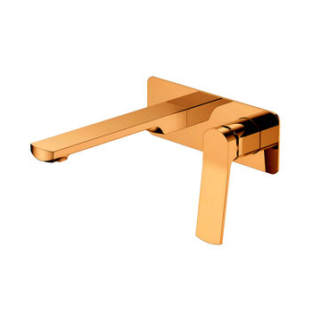 Verona Wall Basin Mixer With Spout Premio - Brushed Rose Gold