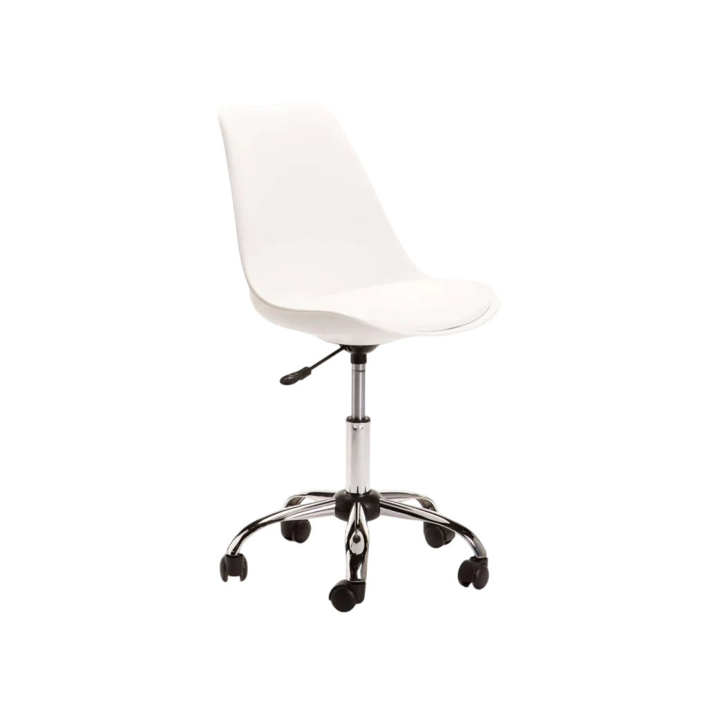 Vividitto - Grey Polyester Office Chair - White
