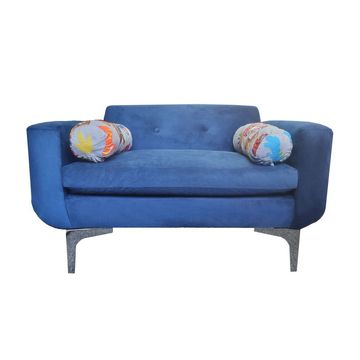 Kids Sofa Chair with Bolser Cushions - Blue Velvet