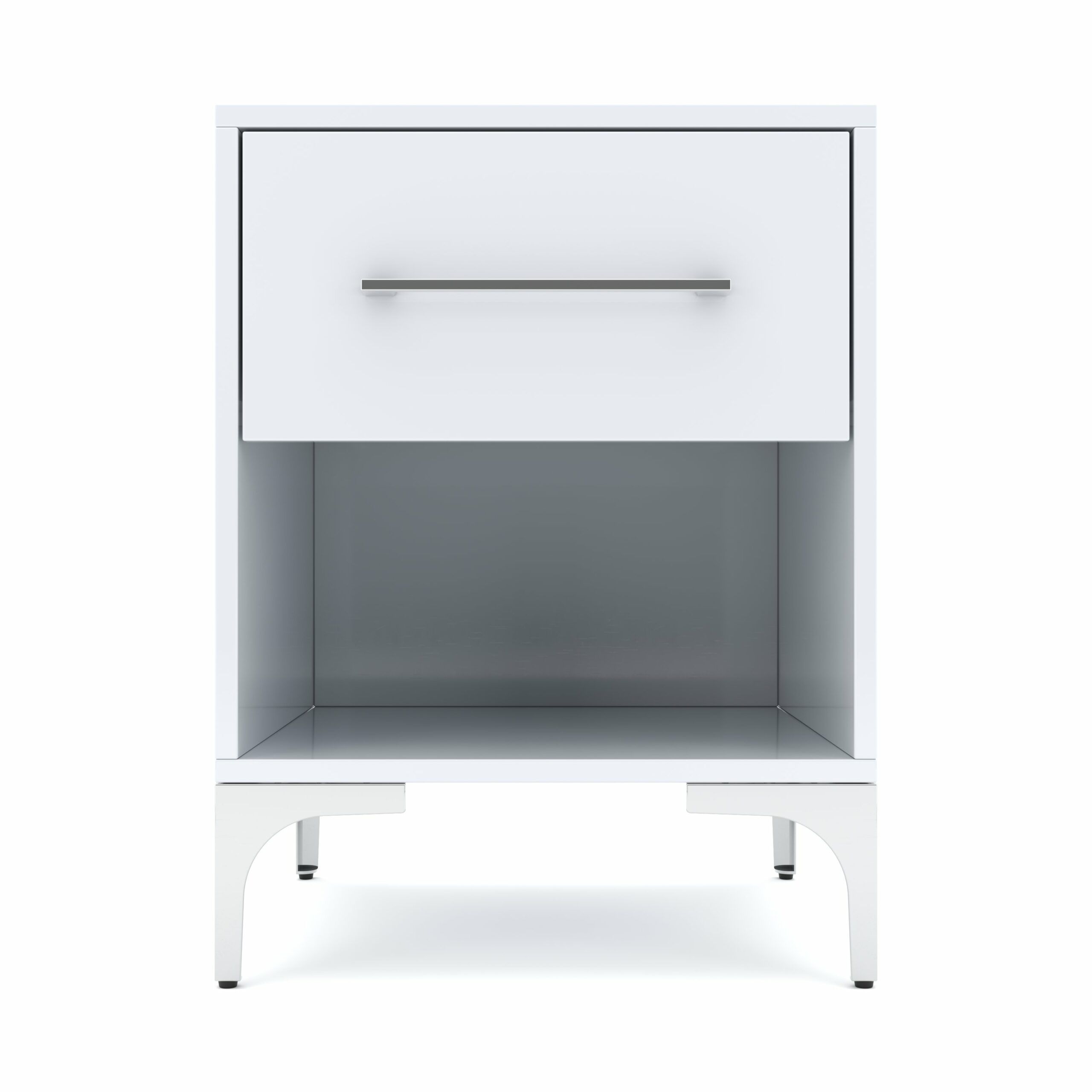 BAM! High Gloss One Drawer Bedside Table - White