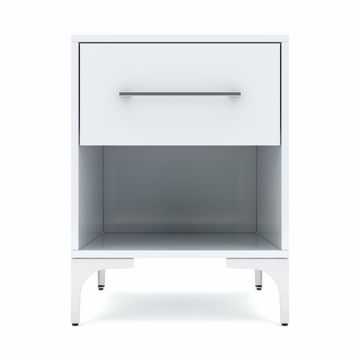BAM! High Gloss One Drawer Bedside Table - White