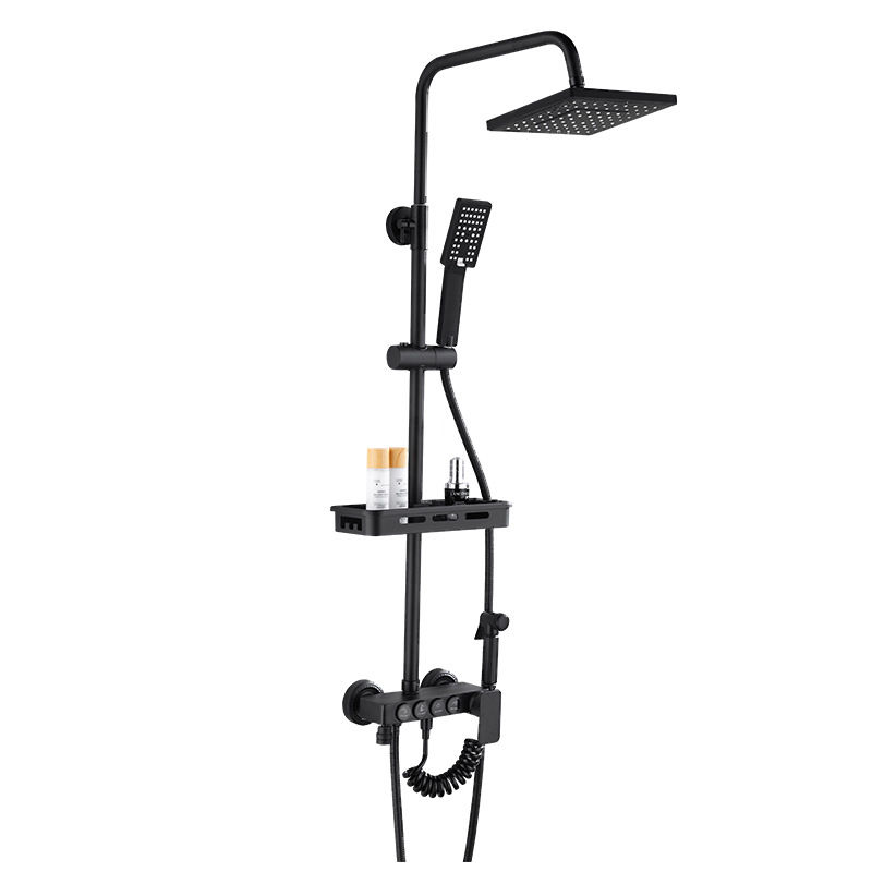 Modern Shower System - 20.3 cm Rain Showerhead, Handheld & Tub Faucet (BLACK)