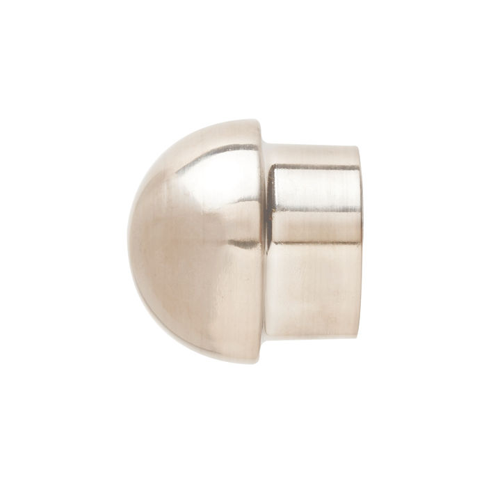 25 mm Steel Collar End Dome Brushed Silver