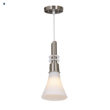 Satin Chrome Pendant with Clear Glass
