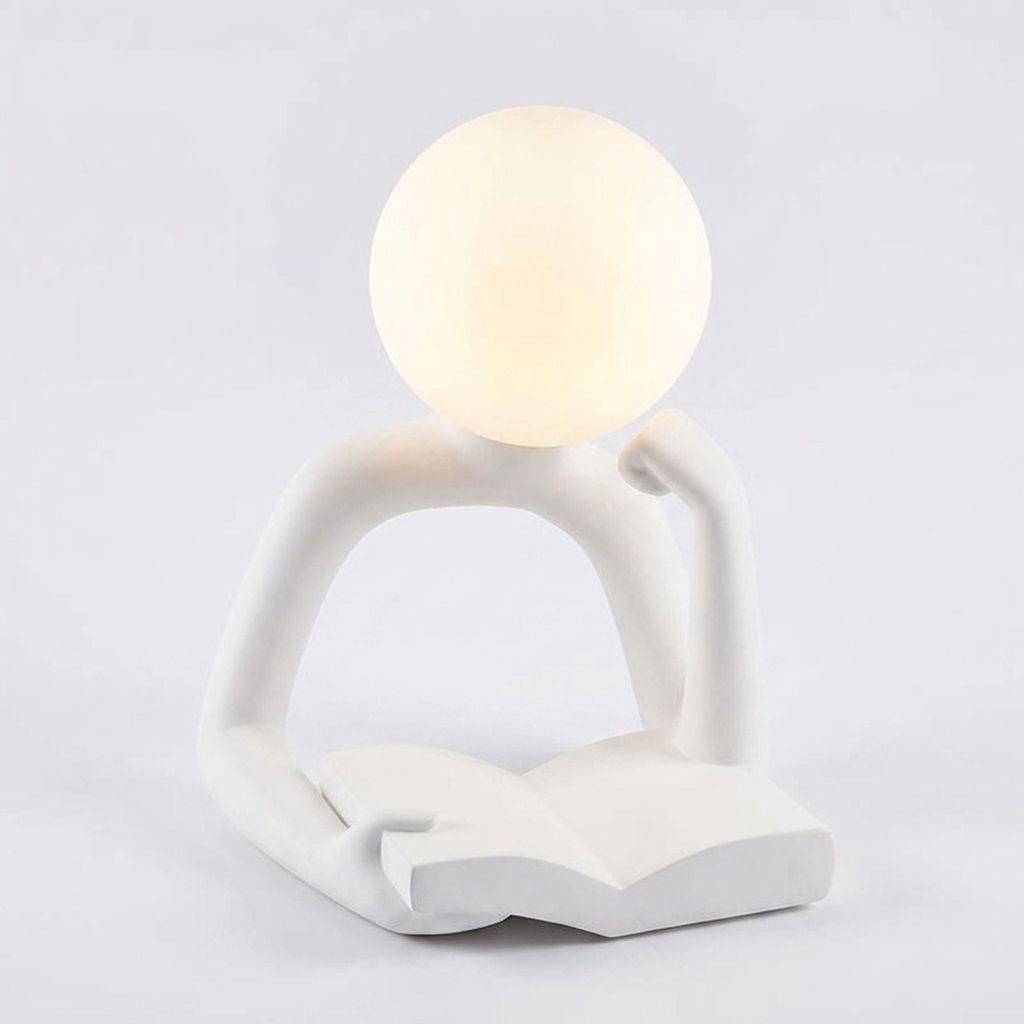 Abstract Thinker Reading Desk Lamp- White