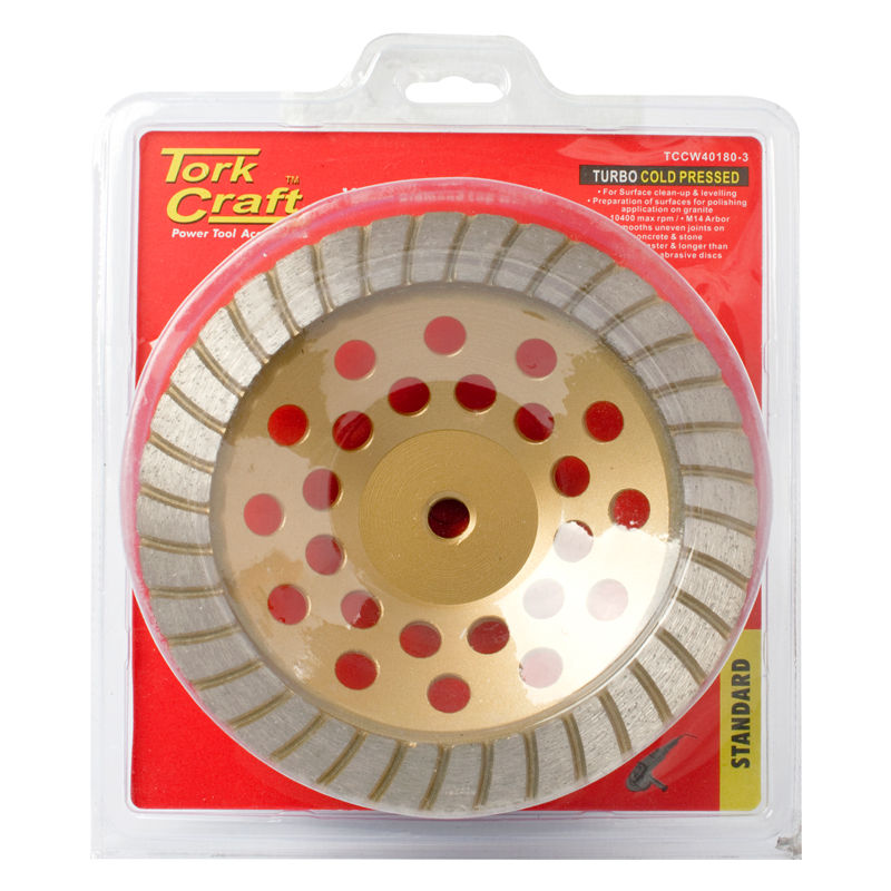Tork Craft - Dia. Cup Wheel 180mm x M14 Turbo Cold Pressed