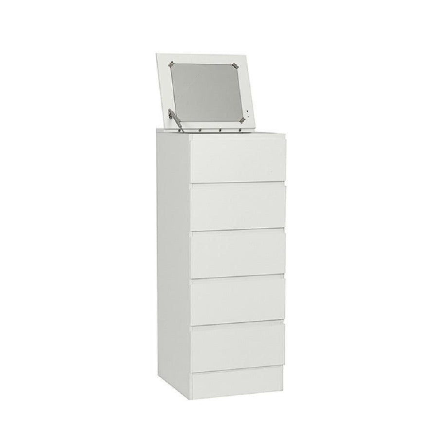 Moxico 5 drawer Dresser with mirror White