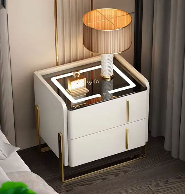Alice Smart Bedside Pedestal-White