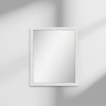 Woodly Mirror, White, Textured, 600mm x 400mm