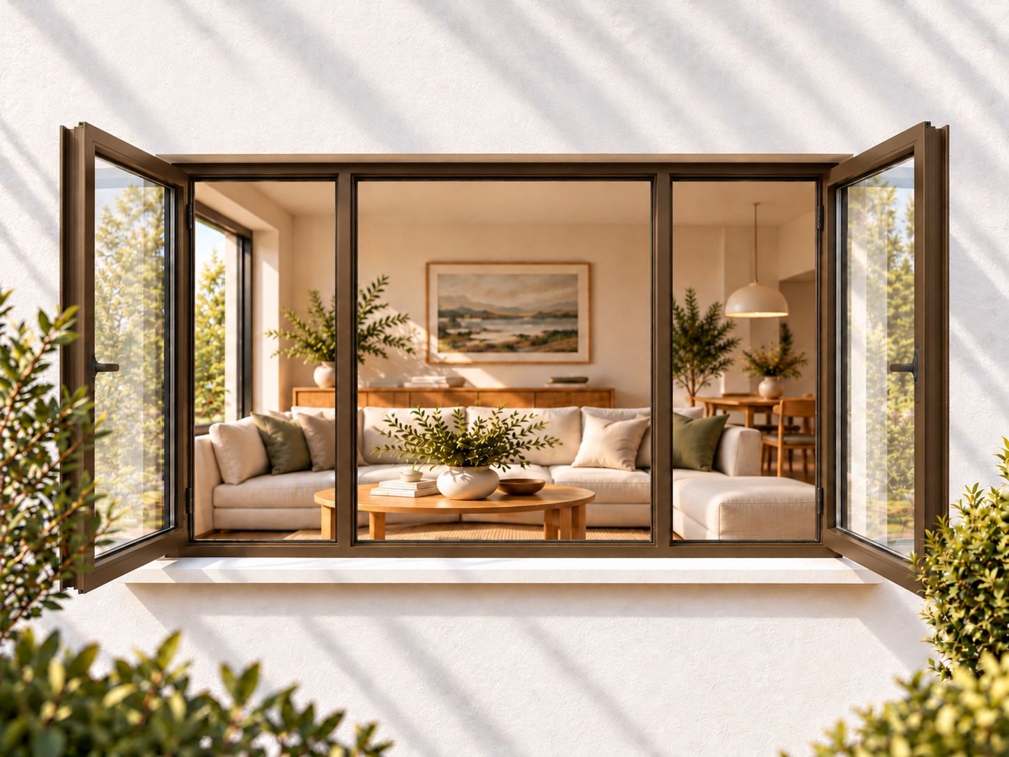 Kenzo Premium Side-Hung Aluminium Window - Bronze, 2400 900 mm, Double Side Opener