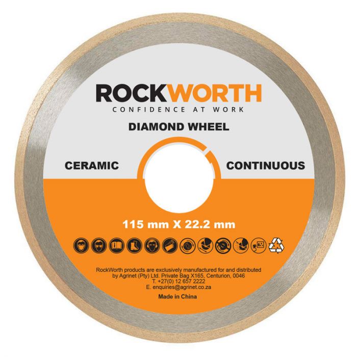 Rockworth - Diamond Wheel 115mm Continuous Rim - 8 Pack