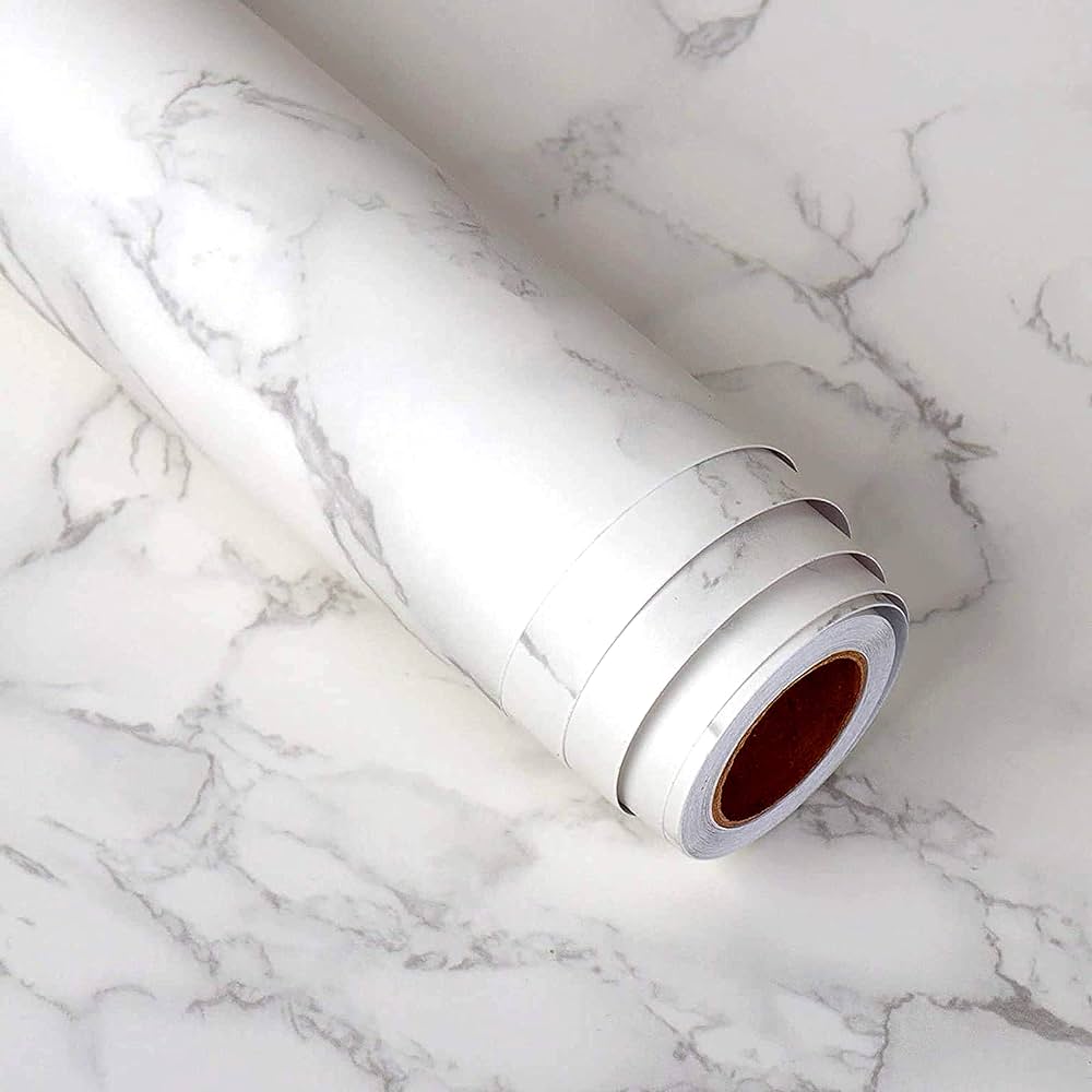 White and Grey Marble contact Paper Vinyl