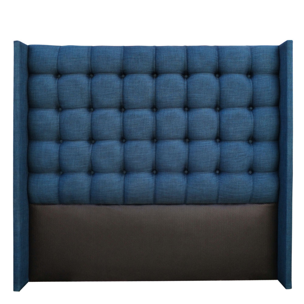 Nu Dekor - Benno Button Winged Headboard - Queen - Navy