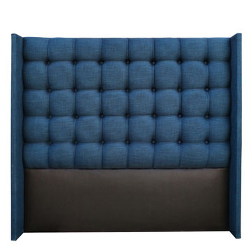 Nu Dekor - Benno Button Winged Headboard - Queen - Navy
