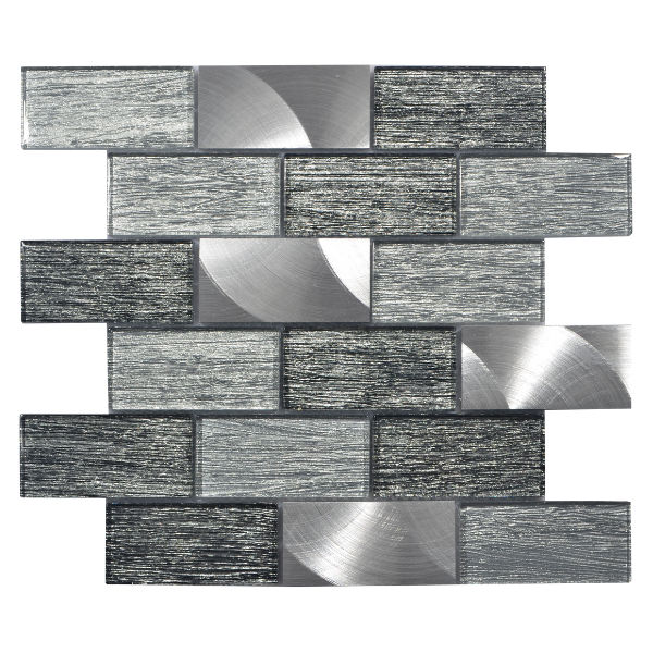 Mosaic Tile - Glass Metro Grey Graphite 300x300 (per sheet)