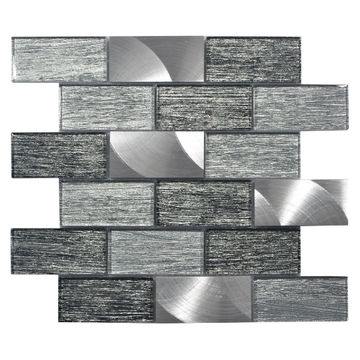 Mosaic Tile - Glass Metro Grey Graphite 300x300 (per sheet)