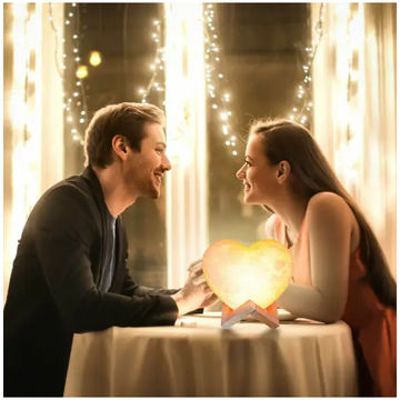 3D Heart Moon Lamp 12CM