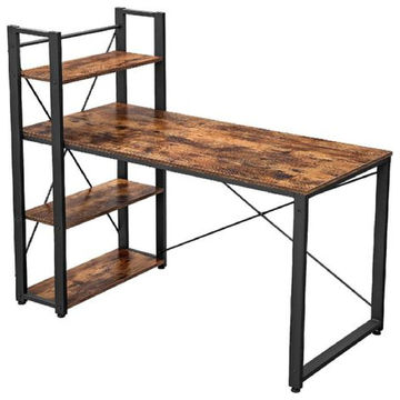 120cm Computer Desk with Shelves – Spacious Workstation Organizer