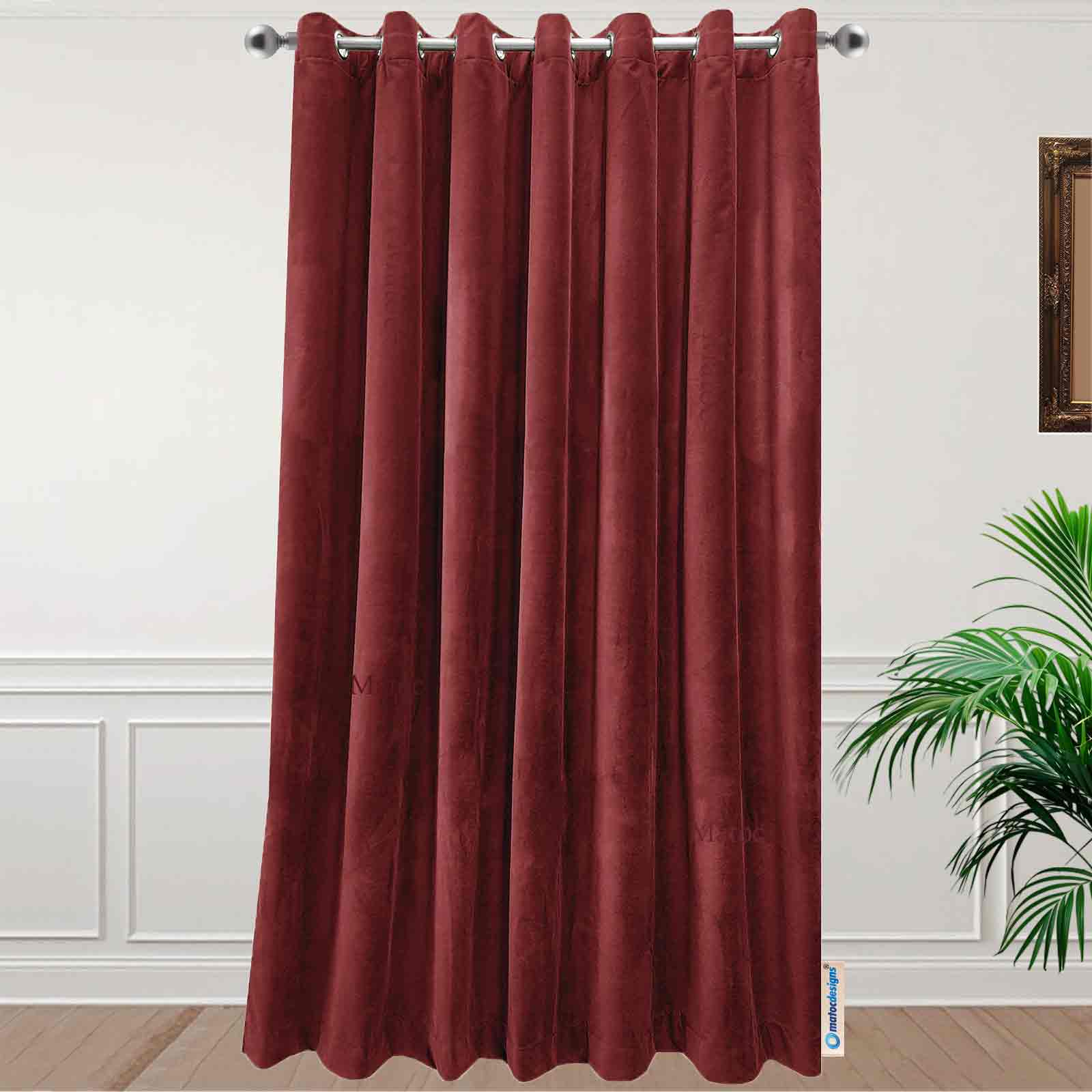 Matoc Designs Curtain - Velvet Red - Lined - Eyelet - 230cm W x 221cm H