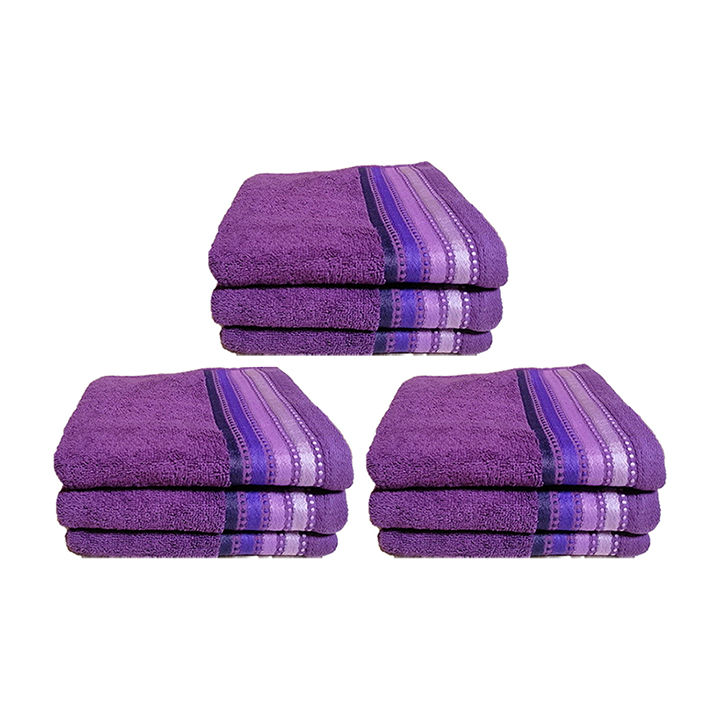 Royal Turkish Collection -450gsm -100% Cotton -Facecloth -Purple -Pack of 9