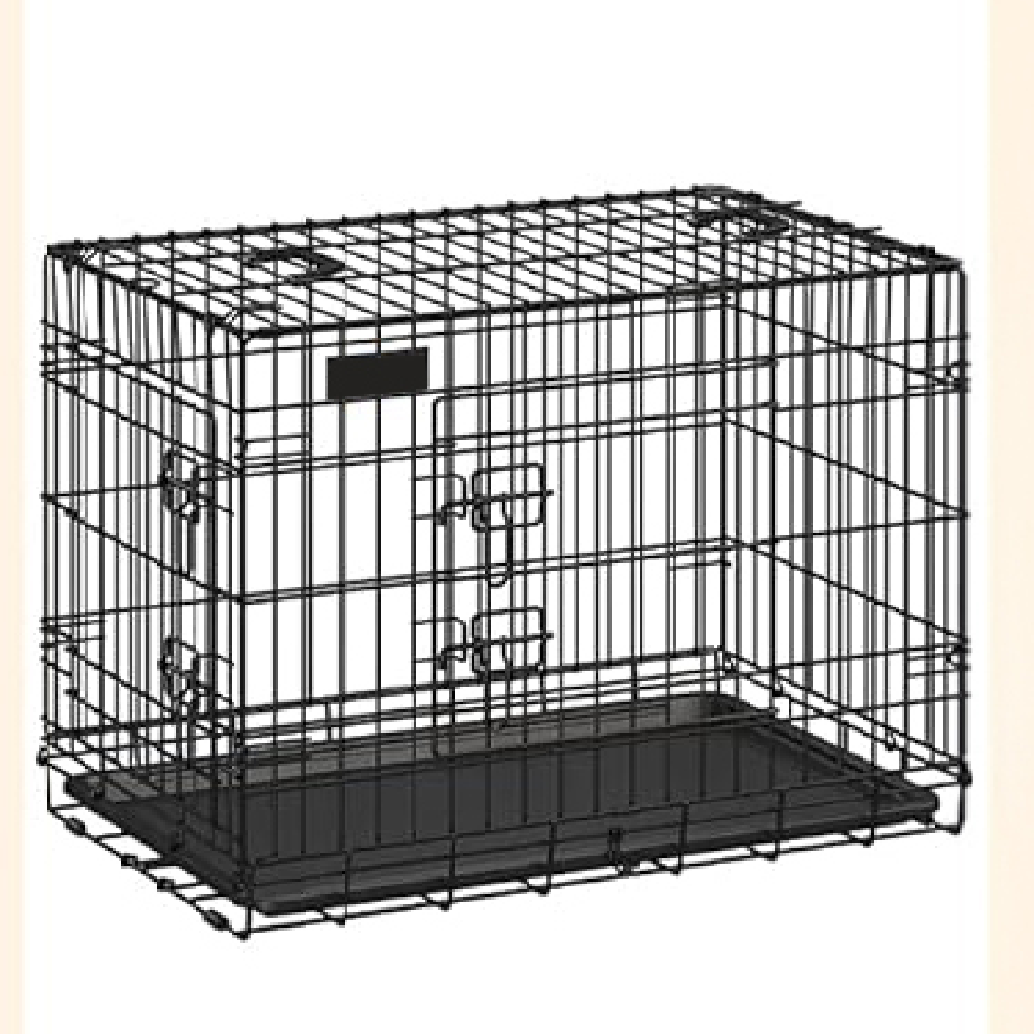 XXL COMFORT CRATE - METAL DOG CAGE WITH TRAY & DOUBLE DOOR ACCESS