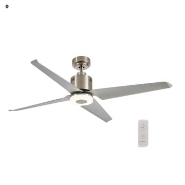 Satin Nickel and ABS 40W Copper Coil DC Motor 4 Silver ABS Blades