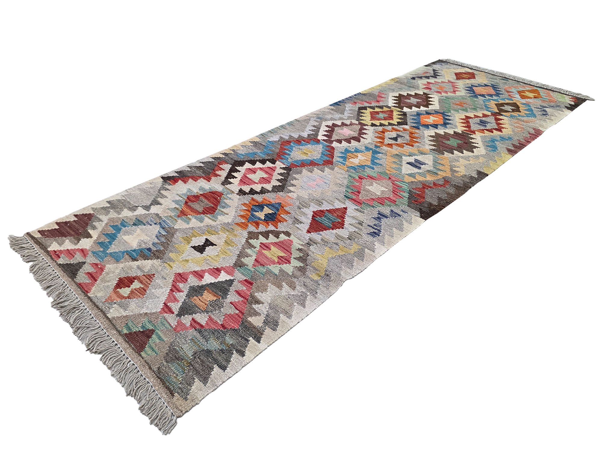 Afghan Handwoven Choubi Kilim Runner - 245 x 83 CM