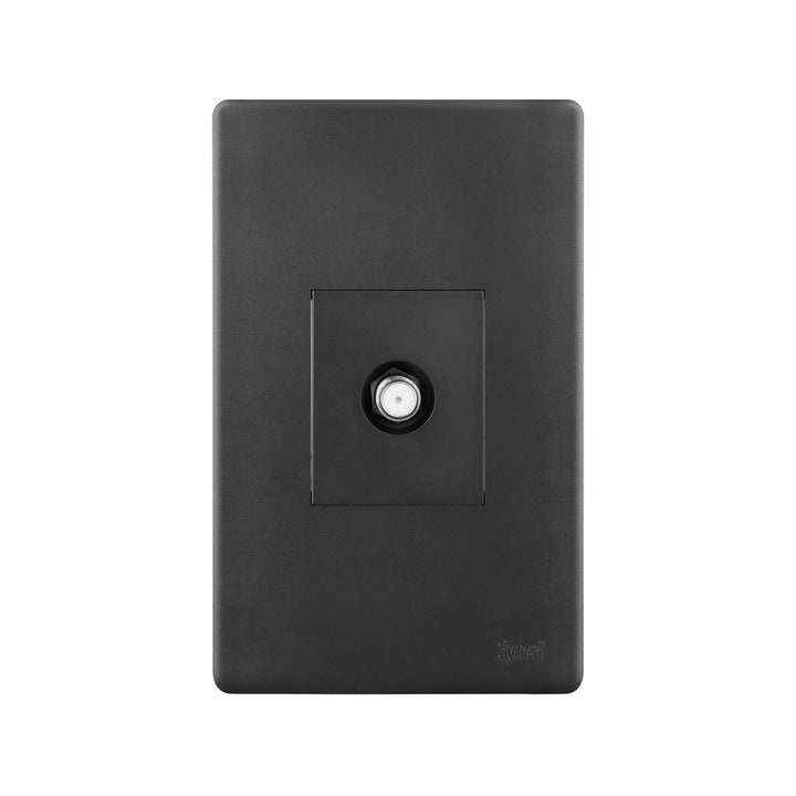 SYNERJI SATELLITE SOCKET DECO 4X2 - Matt Black